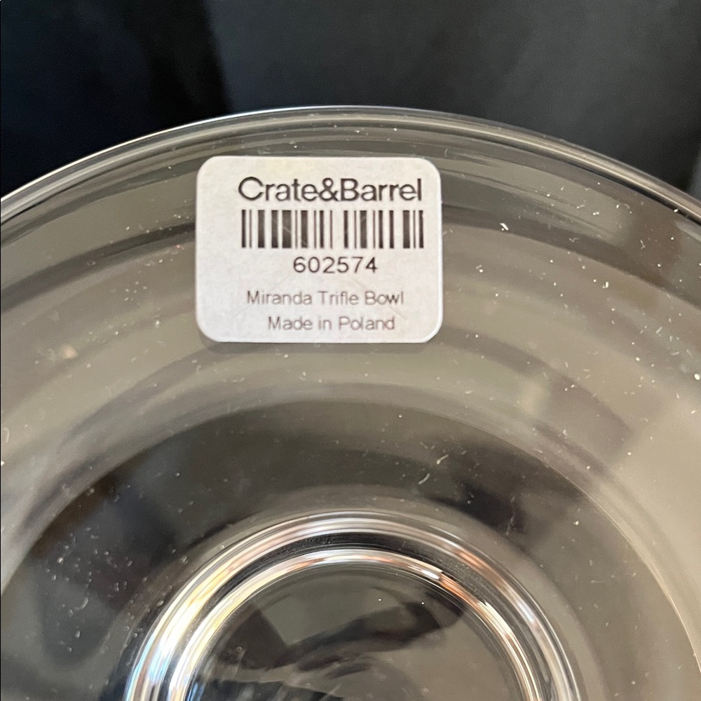 Crate&Barrel Transparent Glass Trifle Bowl - Picture 2 of 5
